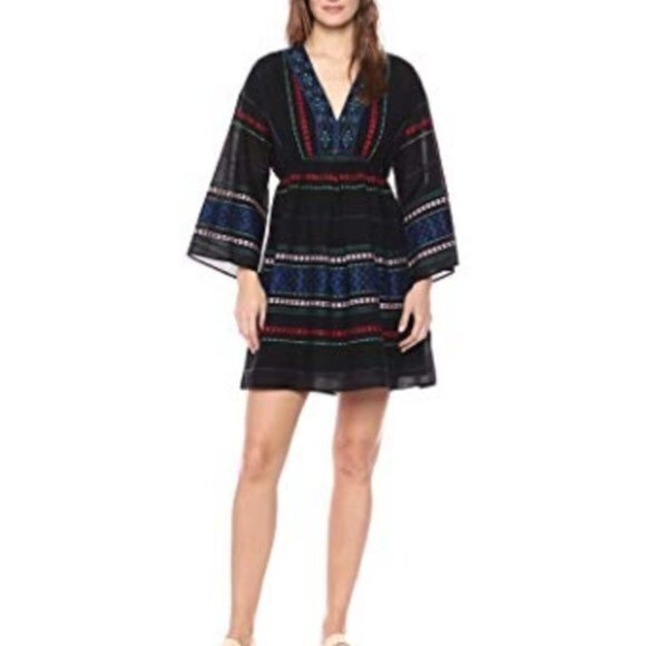 New Joie Shada V-Neck‎ Embroidered Knit Dress - Picture 4 of 5